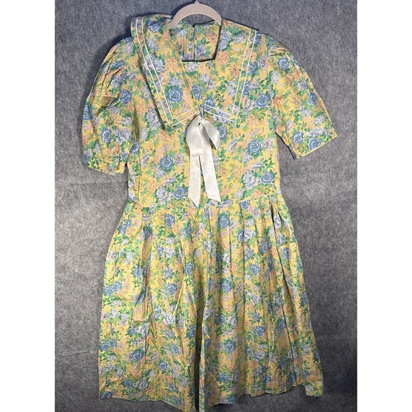 Laura Ashley Dresses & Skirts - Vintage Laura Ashley Floral Maxi Dress Sailor Collar Prairie 80s